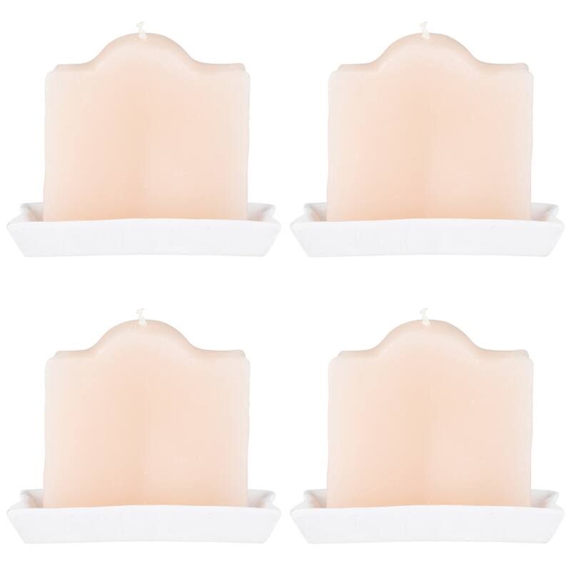 Santa Claus and Snowman Christmas Candles - 4" - Set of 4