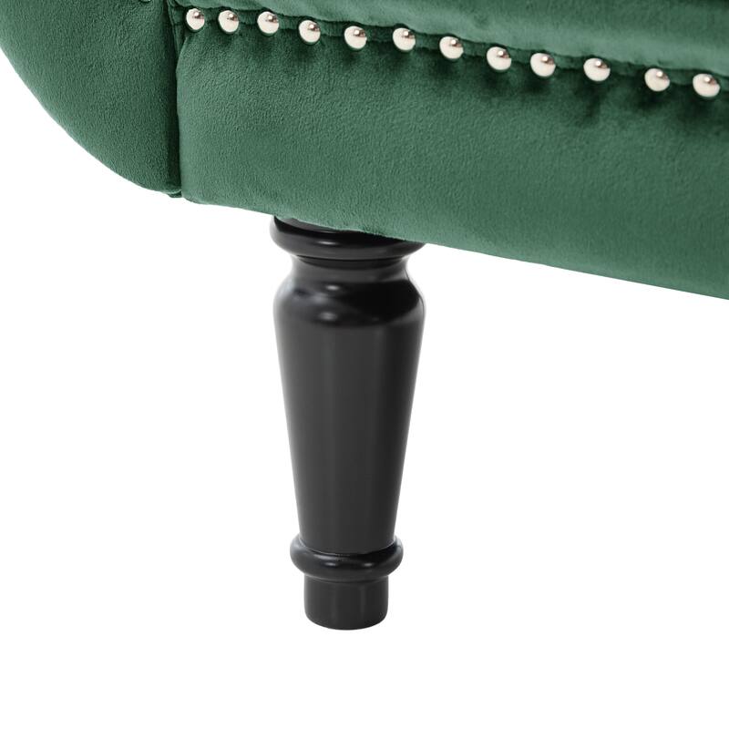 Christopher Knight Home - Velvet Bench with Nailhead Trim & Curved Arms