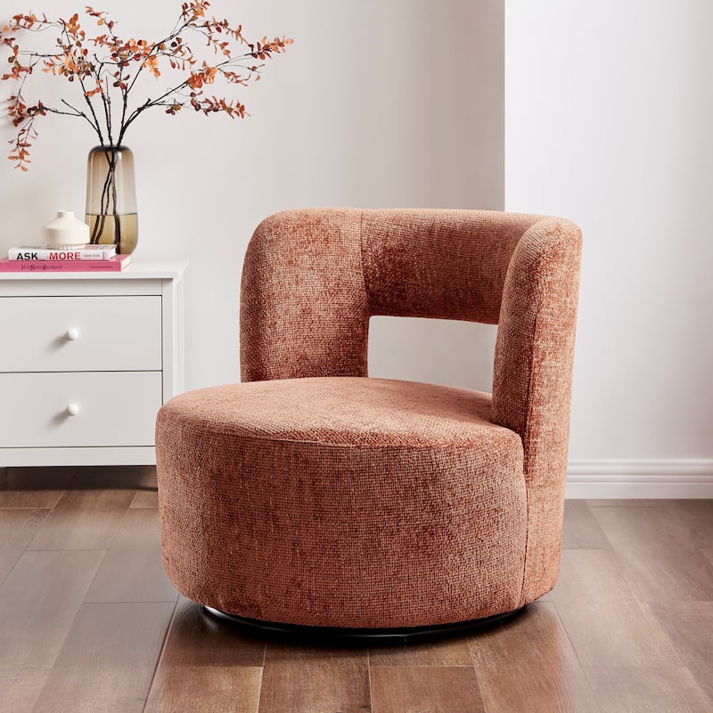 NPD Furniture Jazzlyn Chenille Swivel Accent Chair