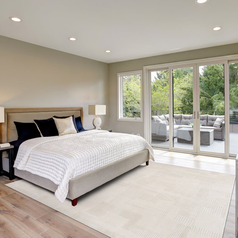 Gertmenian Arlo High Low Transitional Modern Gray Ivory Black Indoor Area Rug Collection