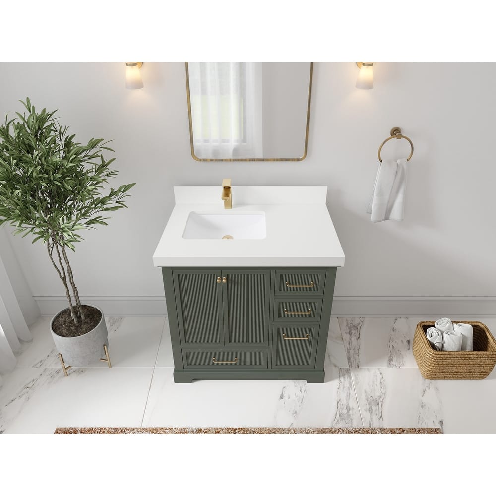 Willow Collections 36 in. W x 22 in. D Alys Left Offset Sink Bathroom Vanity with Countertop