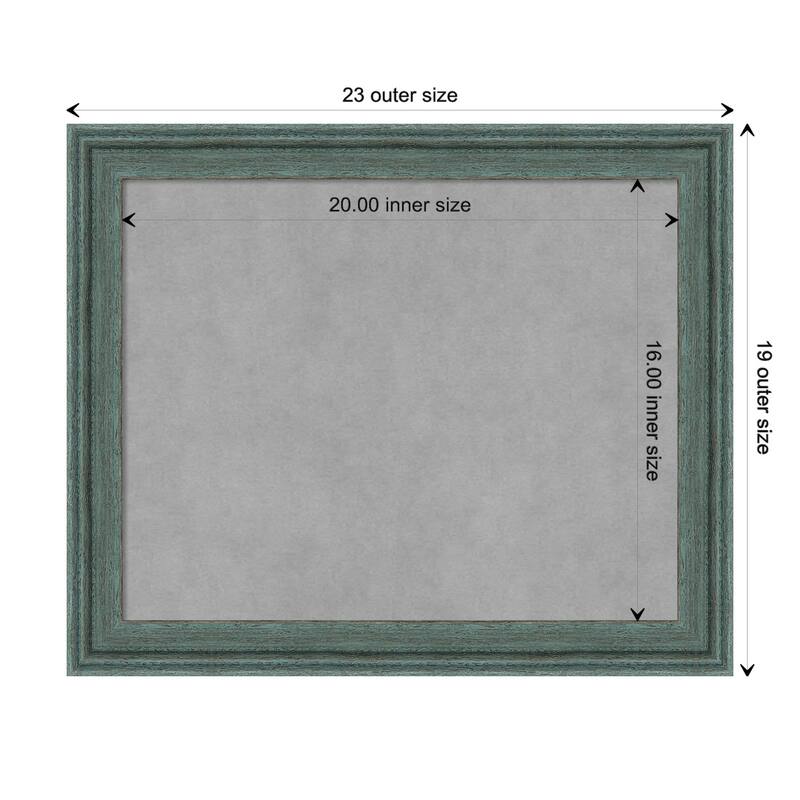 Amanti Art Upcycled Teal Grey Framed Magnetic Board - Board Size 20x16