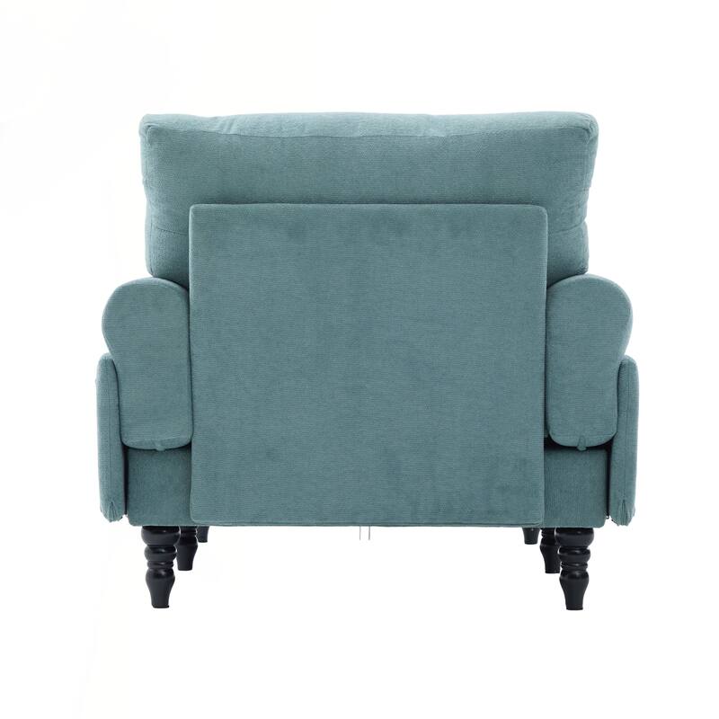 Modern Minimalist Chenille Fabric Chaise Lounge Recliner Single Sofa Living Room Bedroom