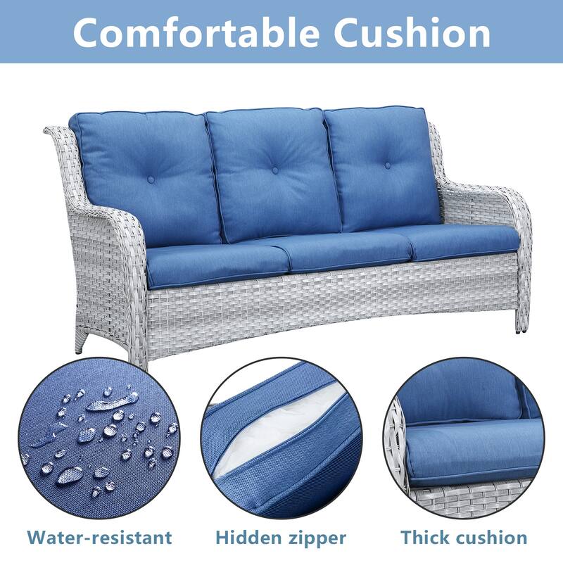 6 Piece Set with Sofa Swivel Chair Ottoman