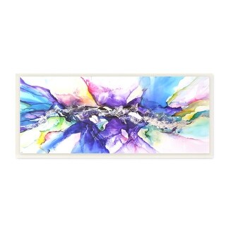 Stupell Abstract Rainbow Splash Watercolor Fun Design,7 x 17, Wood Wall ...