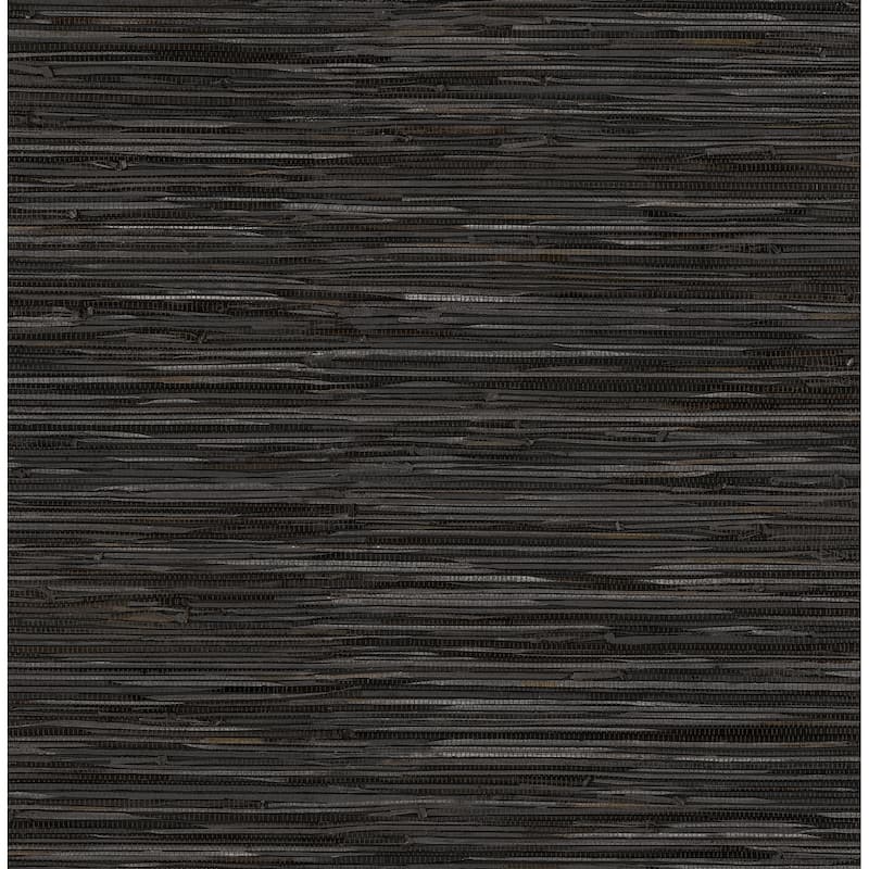 NuWallpaper Faux Grassweave Black Peel and Stick Wallpaper