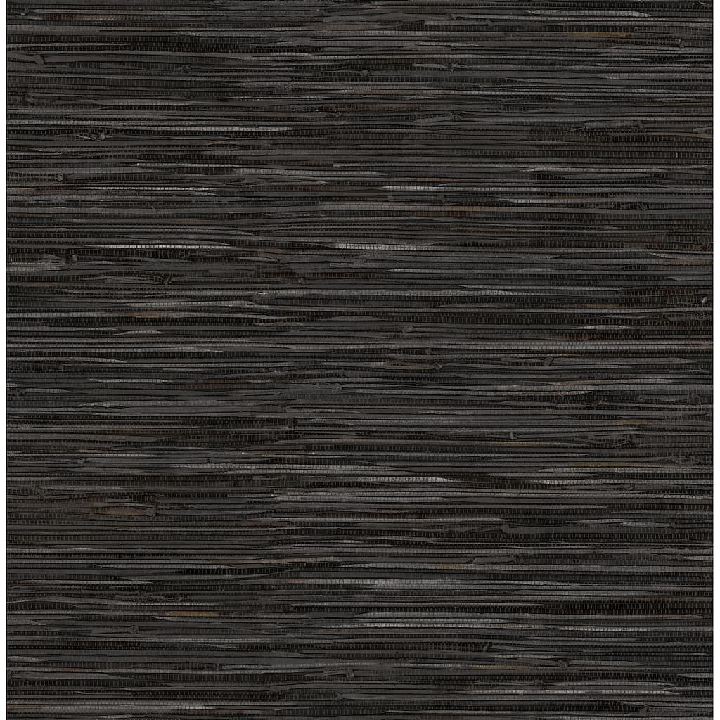 NuWallpaper Faux Grassweave Black Peel and Stick Wallpaper