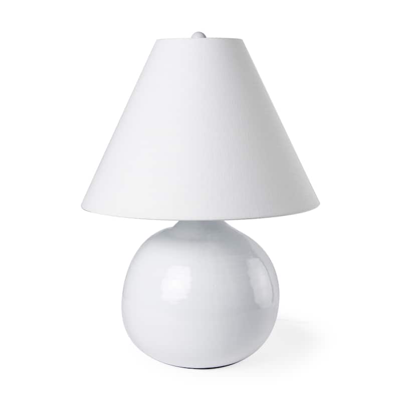 Mehdi Cream Ceramic w/Cream Fabric Shade Table Lamp - White