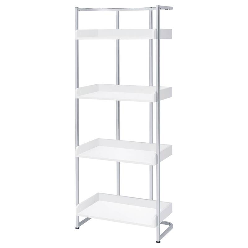 3-Shelf Bookcase White Finish Compact Open Storage Organizer with Contemporary Style for Small Spaces or Office