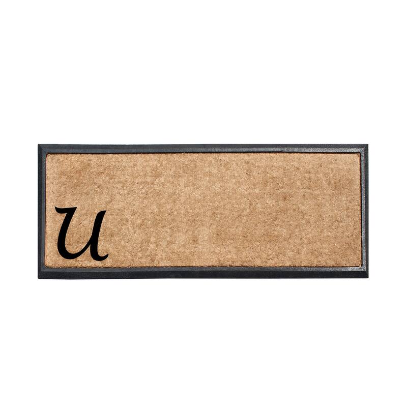 Rubber/Coir Molded Lucida 16-inch x 48-inch Monogrammed Doormat - monogrammed u