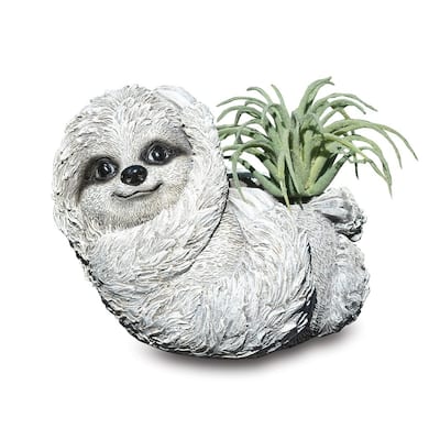 Curata Stone Resin Mini Sloth Pudgy Planter
