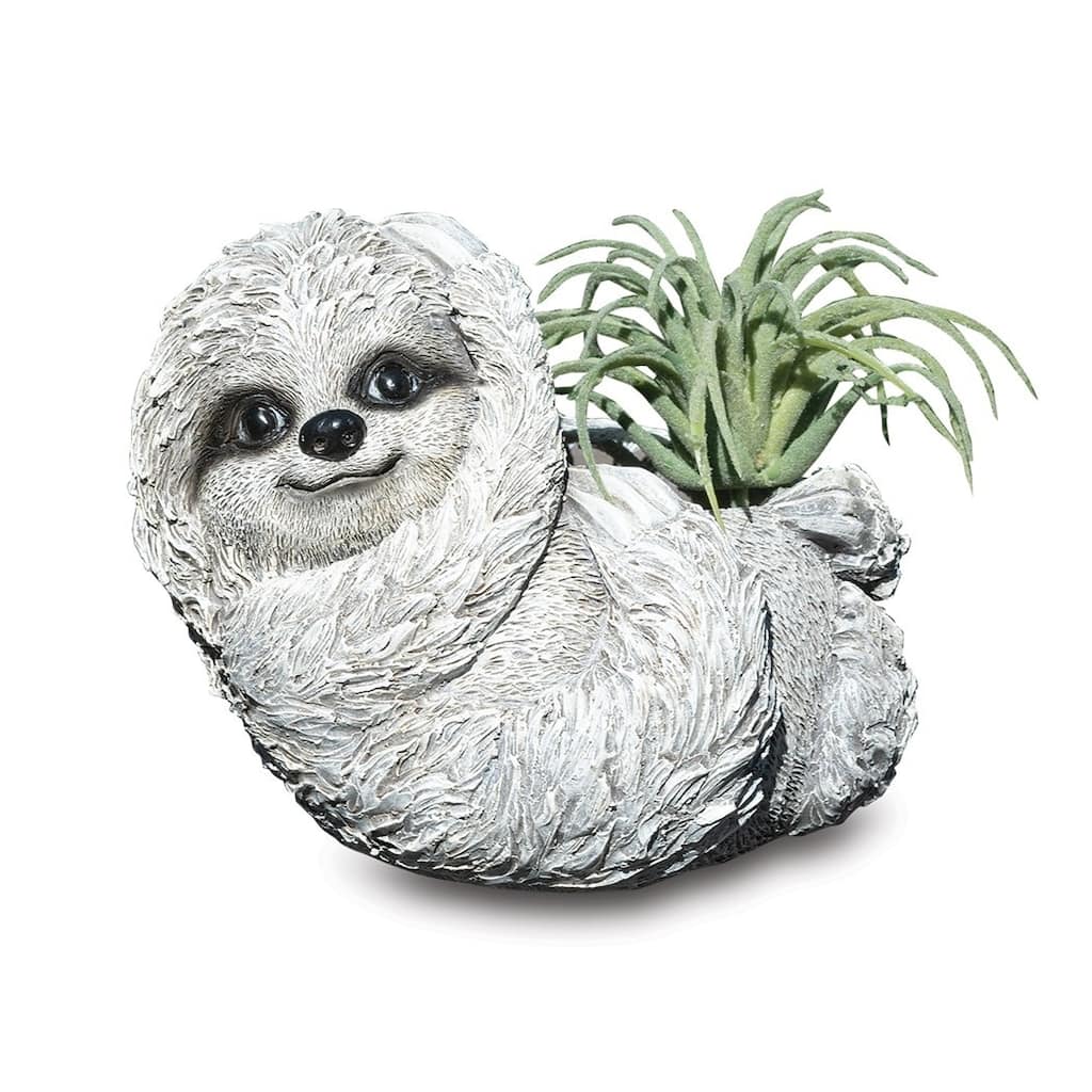 Curata Stone Resin Mini Sloth Pudgy Planter