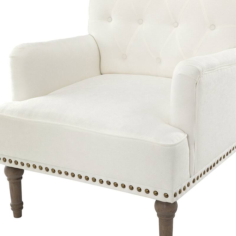 Geltrude Traditional Upholstered Accent Chair with Button Tufted Back Set of 2 by HULALA HOME