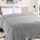 preview thumbnail 35 of 95, Superior Arctic Boho Jacquard Plush Fluffy Fleece Blanket Full/Queen - Platinum