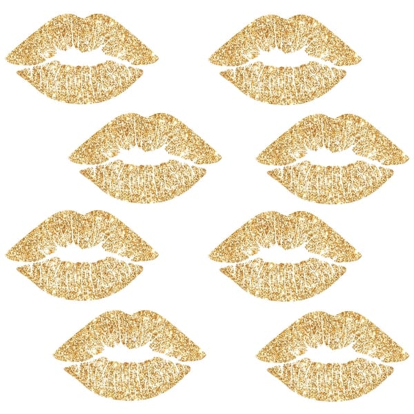 slide 2 of 3, RoomMates Gold Lip Wall Decals With Glitter