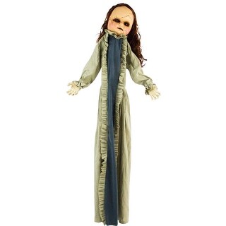 Haunted Hill Farm 5-Ft.  Animatronic Zombie, Indoor/Outdoor Halloween Decoration, Flashing Red Eyes, Poseable, Battery-Operated