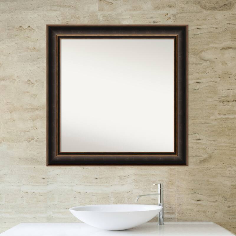 Villa Oil Rubbed Bronze Non-Beveled Wood Framed Bathroom Vanity Wall Mirror - Villa Oil Rubbed Bronze