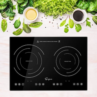 Portable 20.5 in. Electric Modular Induction Cooktop Smooth Surface in Black with 2 of Elements - 20.5"
