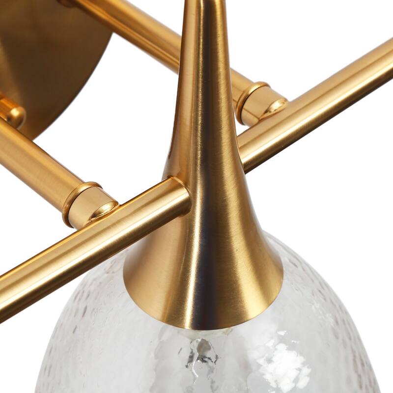 Suvy Modern Gold 3-Light Bathroom Vanity Lights Glass Wall Sconces