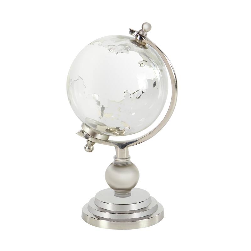 Multi Color Metal and Glass Glam Traditional World Desk Globe