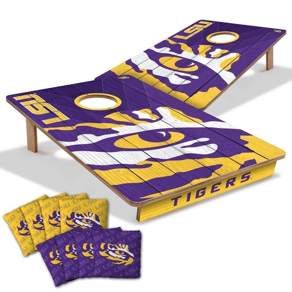 slide 2 of 7, LSU Tigers NCAA Tailgate Cornhole Board Set Include Carrying Case