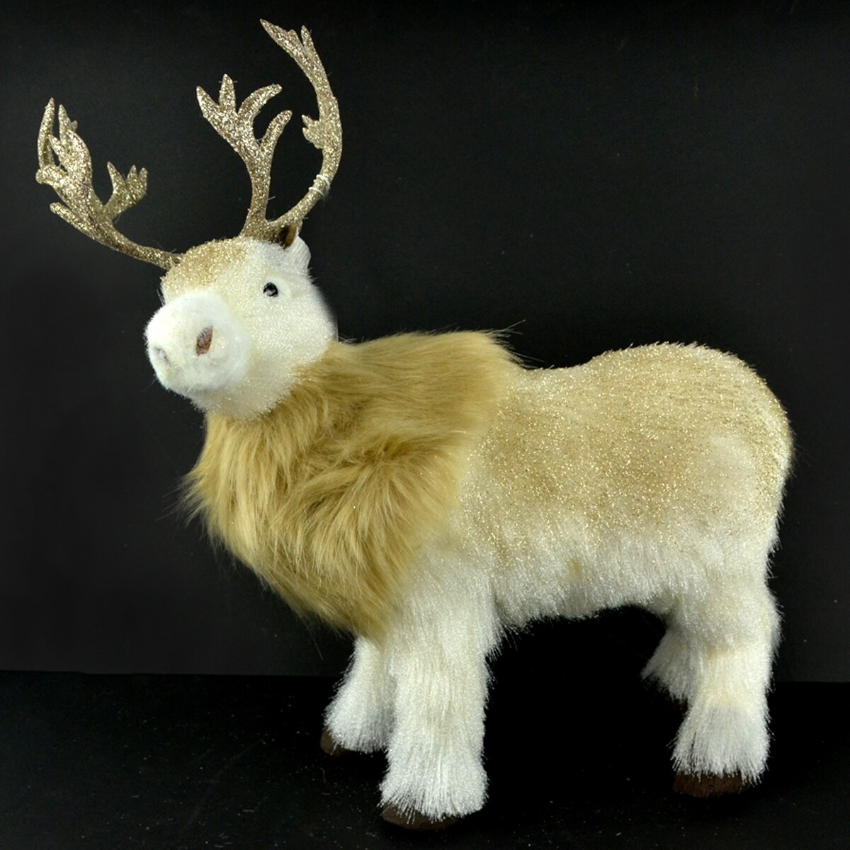 Shop 12 White And Gold Standing Tinsel Moose Christmas Figurine