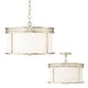 preview thumbnail 7 of 5, Isabella 4-light Winter Gold Dual Mount Semi-Flush/ Pendant w/ White Fabric Shade
