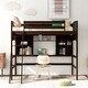 preview thumbnail 28 of 34, Wooden Twin Loft Bed with Study Desk and Storage Shelves