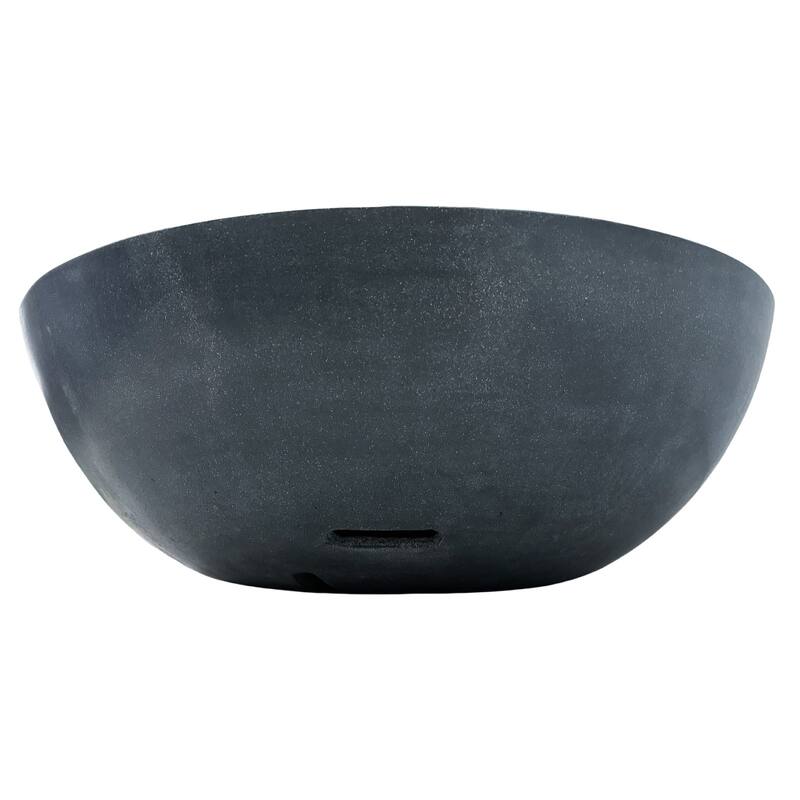 42 Inch Outdoor Concrete Propane Gas Fire Pit Bowl in Antique White Color