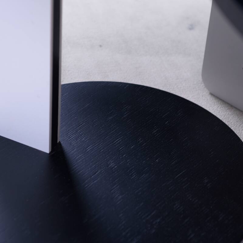 Round Nesting Coffee Table Set of 2, Sintered Stone Top Nesting Tables with Metal Frame, Modern Accent Side Table Set