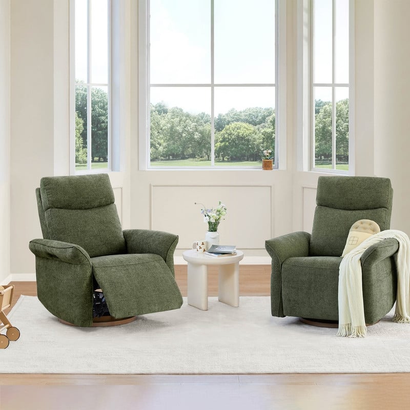 Spruce & Spring Power Swivel Recliner Chair Triple-Motor Nursery Glider