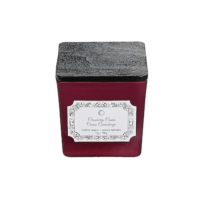 Christmas 7Oz Square Candle Cranberry Cassis - N/A