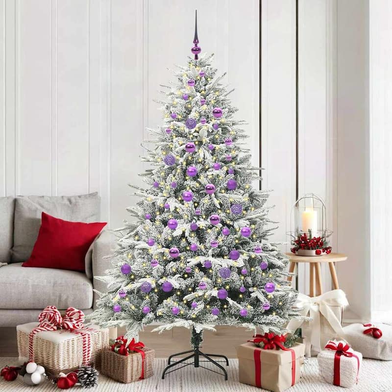 vidaXL Artificial Christmas Tree with 300 LEDs Green 86 x 86 x 210 cm - 82.7