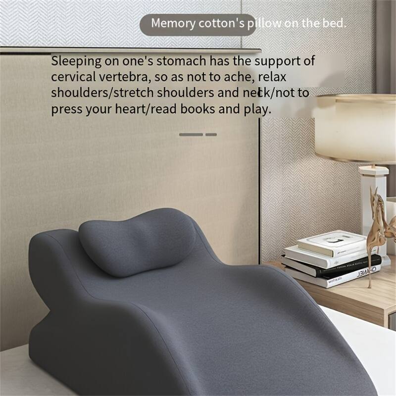 Multifunctional Ergonomic Spinal Posture Support & Multi-Functional Bed Pillow Dark Grey - Dark Grey