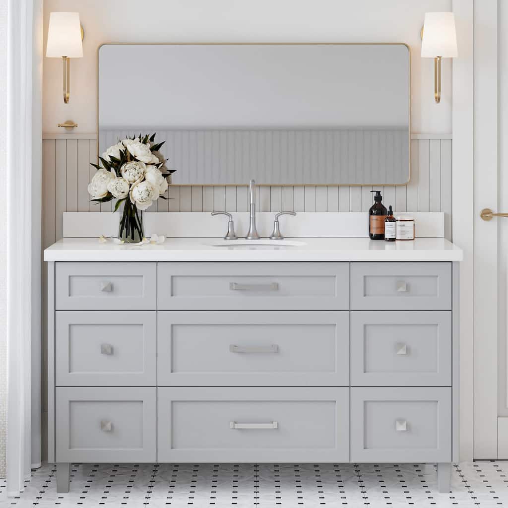 Ariel B61WQOVO Monroe 61" Free Standing Single Basin Vanity Set with