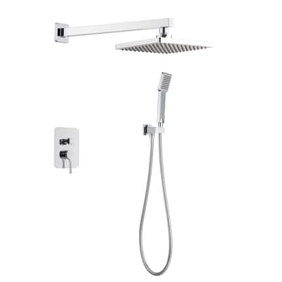 1-Spray Patterns with 2.5 GPM 8 in. Wall Mount Dual Shower Heads