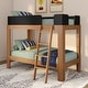 preview thumbnail 28 of 31, Mid-Century Modern Twin over Twin Bunk Bed Pecan/Black
