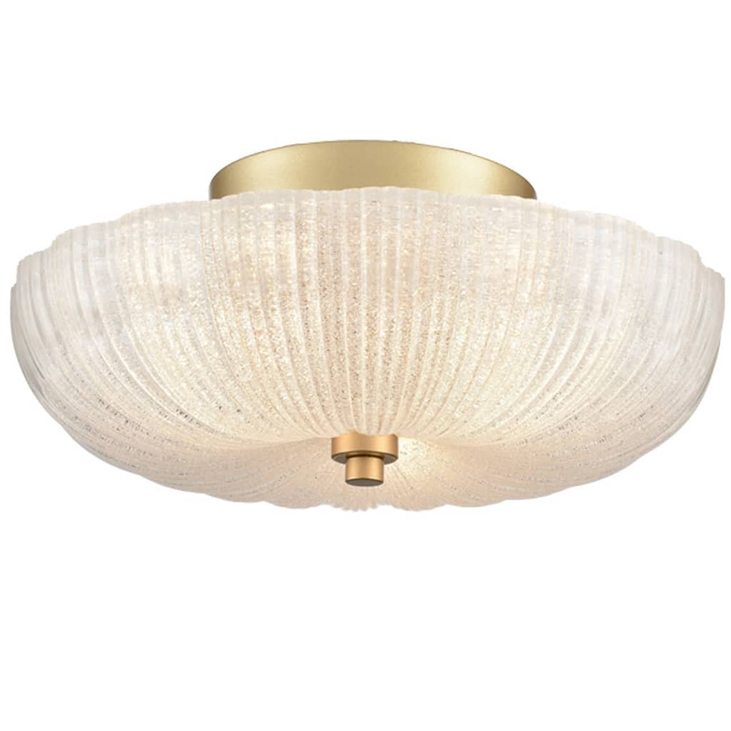 Arusa Modern Ceiling Light W/ 12 Inch Fine Sand Glass Shade, 3-Bulbs