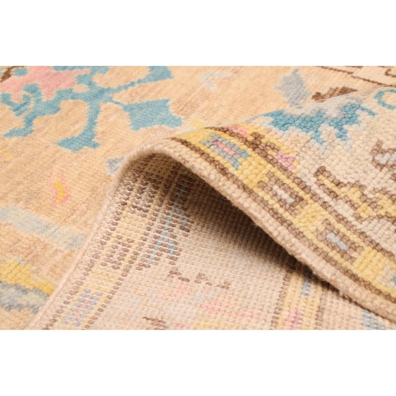 ECARPETGALLERY Hand-knotted Modern Oushak Tan Wool Rug - 4'0 x 6'2