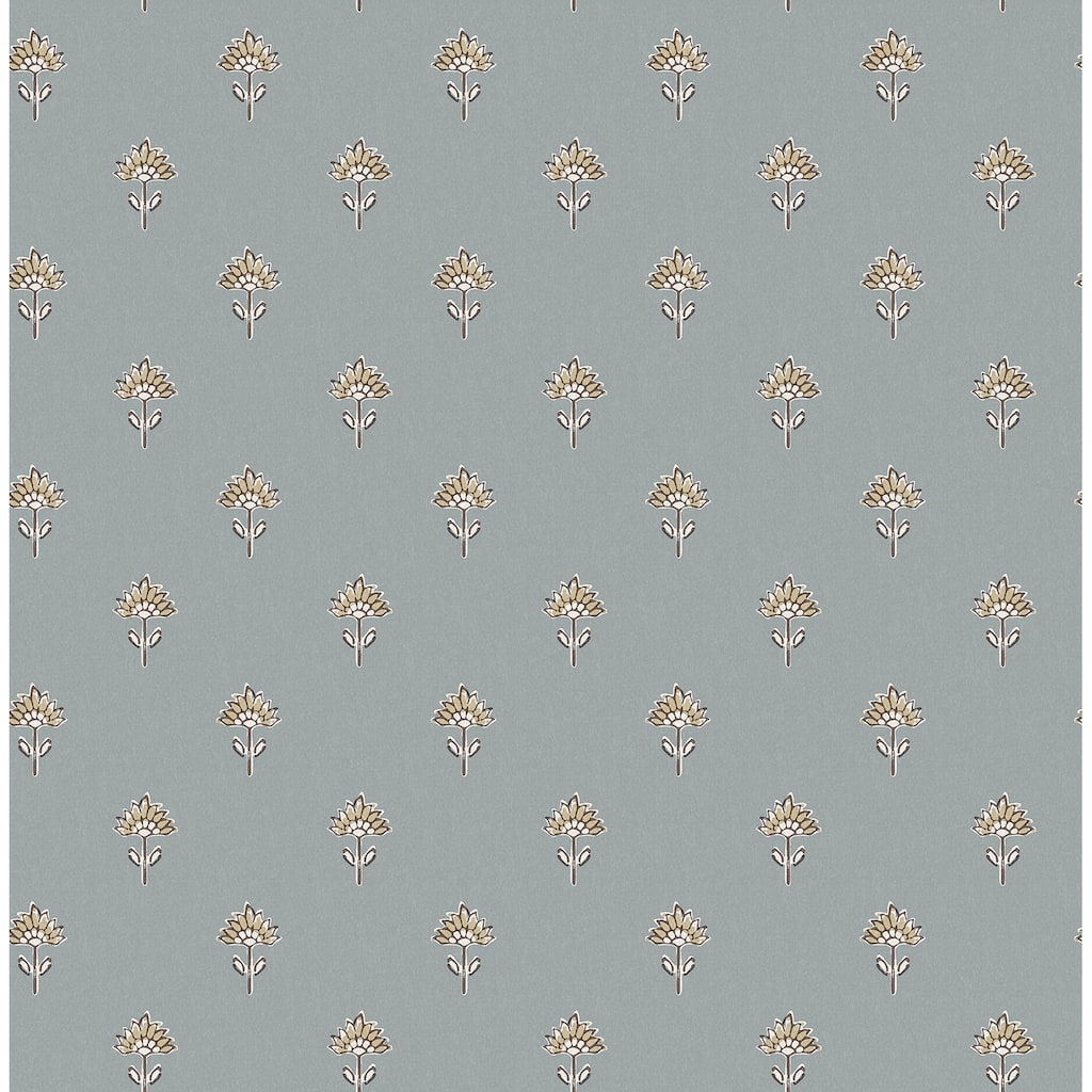 Chesapeake Surdiva Denim Floral Fan Wallpaper