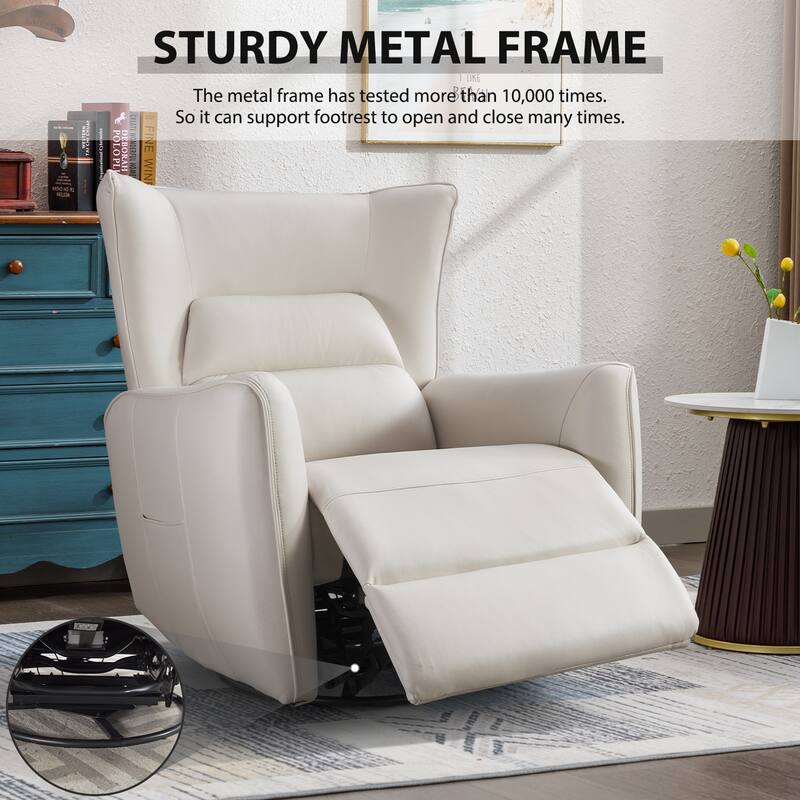 Wingback Faux Leather Electric Power Recliner for Living Room
