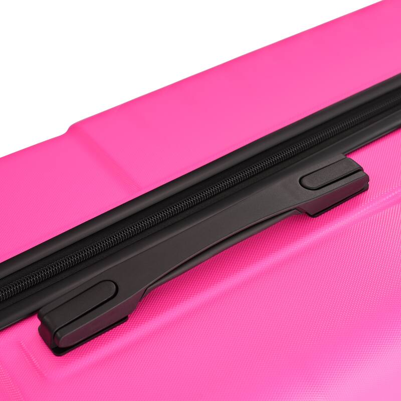 3-Piece, Modern Luggage Sets, Hard-Shell Luggage with Silicone Handles and Combination Lock, for Boarding Travel, Pink