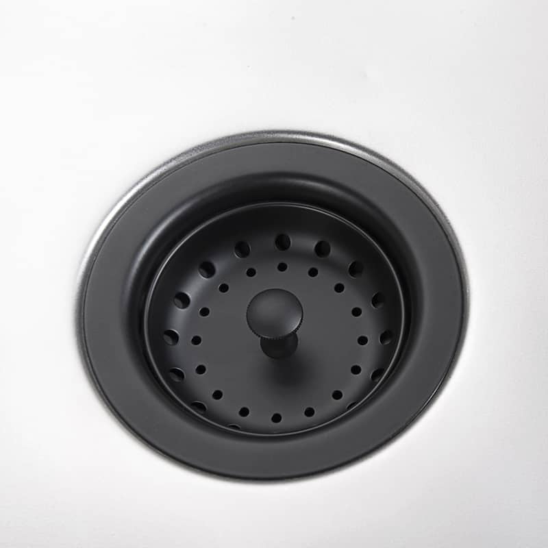 Luxier KS01 3-1/2 in. Drop-In Kitchen or Bar Sink Basket Strainer - Matte Black
