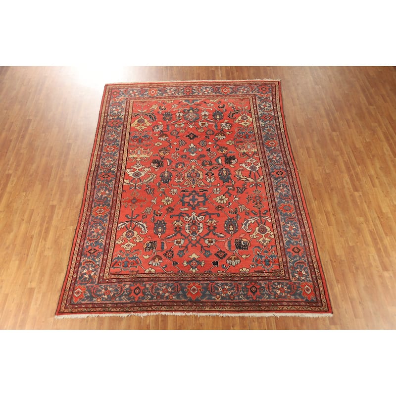 Hand Knotted Oriental 100% Wool Carpet Traditional Floral Red Sultanabad Area Rug - 11' 7'' X 8' 6''
