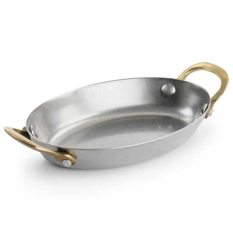 Martha Stewart 6Pc Mini Vintage Oval Au Gratin Pan Set with Brass - Silver