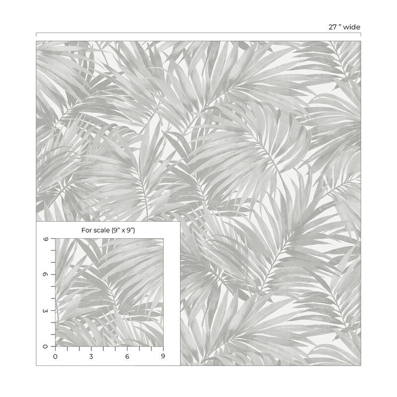Lillian August Cordelia Tossed Palms Embossed Vinyl Unpasted Wallpaper