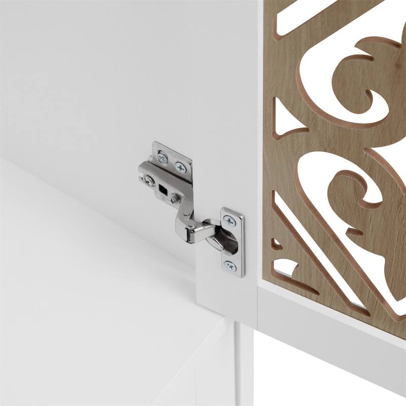 Hollow Pattern 2 Door 3 Drawer Wardrobe
