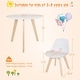 preview thumbnail 5 of 4, 3 PCS Kids Table and Chair Set Wood Activity Play Table Set