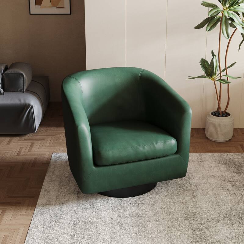 Round Barrel Armchair 360-Degree Swivel Accent Chairs