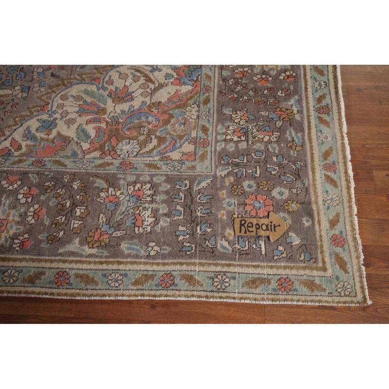 Tabriz Vintage Persian Area Rug Handmade Wool Carpet - 9'9" x 12'9"